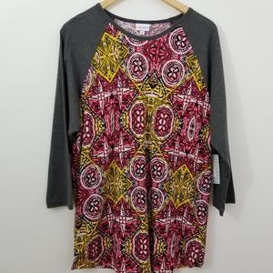 LuLaRoe Randy Tee Baseball Sleeve Top Size 2XL